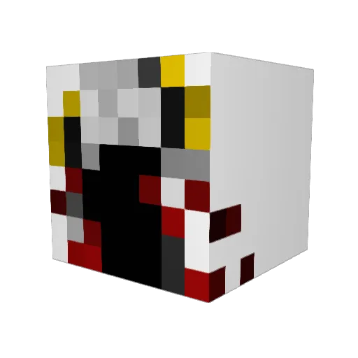 Slicesaber Minecraft avatar head, 3D render