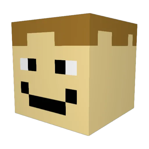 Slidger Minecraft avatar head, 3D render