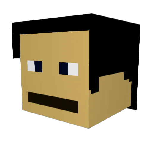 Slightlyfriedrat Minecraft avatar head, 3D render
