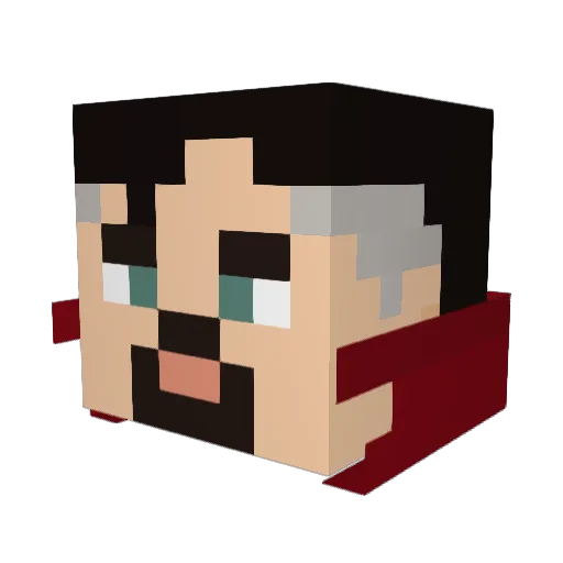 Slightlytense Minecraft avatar head, 3D render