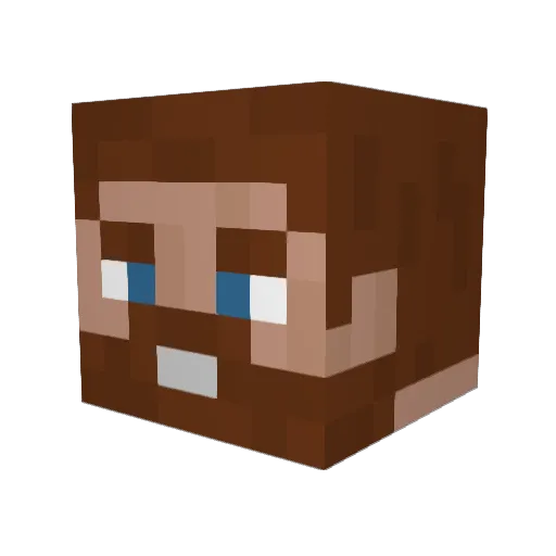 Slijet Minecraft avatar head, 3D render