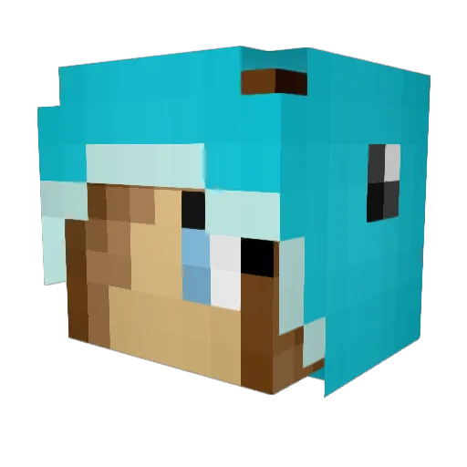 SlikGirl Minecraft avatar head, 3D render