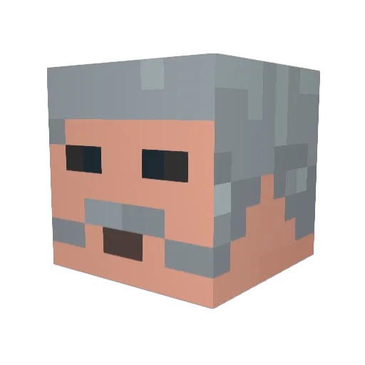 SlimShape Minecraft avatar head, 3D render