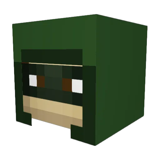 SlimWater Minecraft avatar head, 3D render