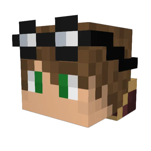 SlimeCat287 Minecraft avatar head, 3D render