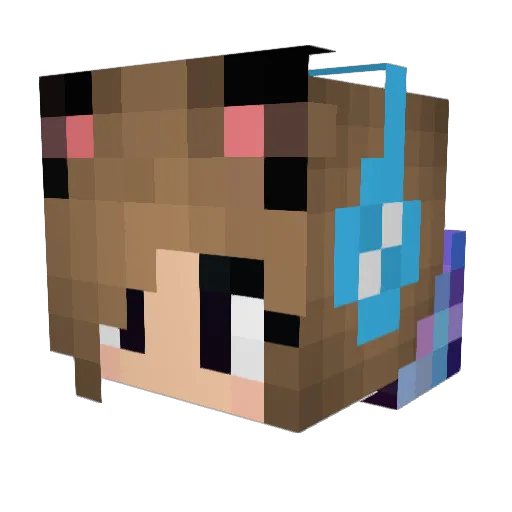 SlimeGirll Minecraft avatar head, 3D render