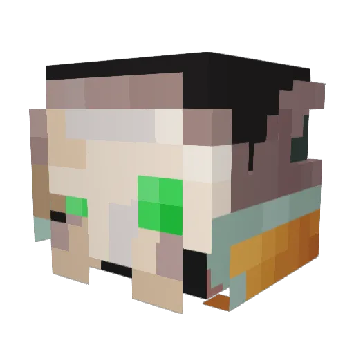 SlimeJerm Minecraft avatar head, 3D render