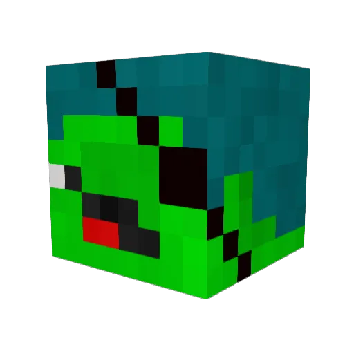 SlimePirate Minecraft avatar head, 3D render