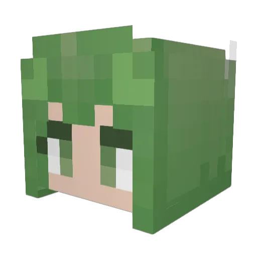 SlimeTails Minecraft avatar head, 3D render
