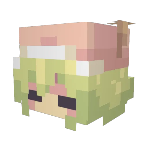 SlimeVrc Minecraft avatar head, 3D render