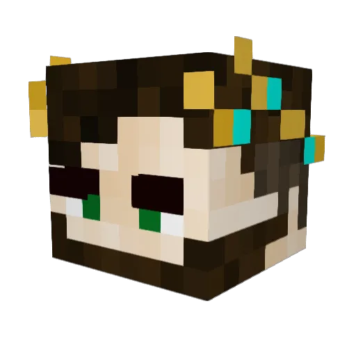 Slimeapple Minecraft avatar head, 3D render