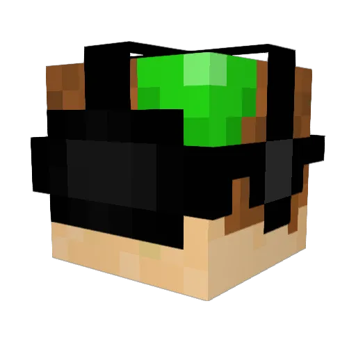 Slimecicle Minecraft avatar head, 3D render