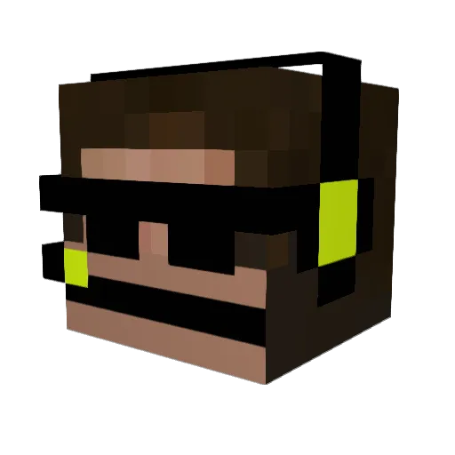 Slimedude01 Minecraft avatar head, 3D render