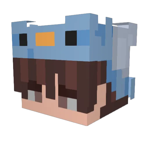 Slimeey_ Minecraft avatar head, 3D render