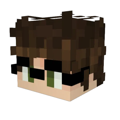Slimeluca Minecraft avatar head, 3D render