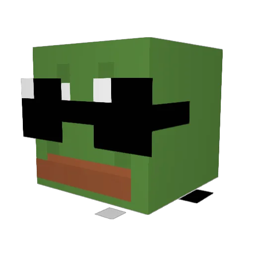 Slimeroo Minecraft avatar head, 3D render