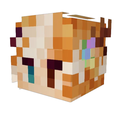 Slimewl Minecraft avatar head, 3D render
