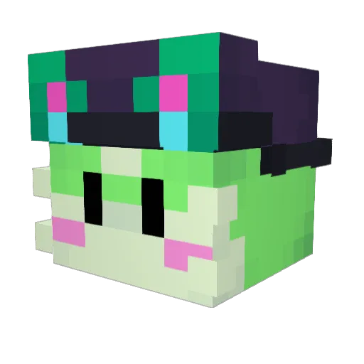 Slimey96 Minecraft avatar head, 3D render