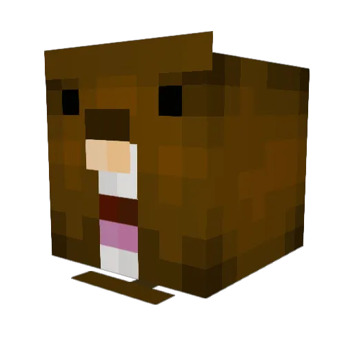 SlimeyBeaver Minecraft avatar head, 3D render