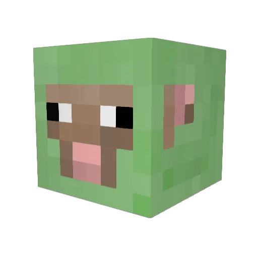 SlimeySheep Minecraft avatar head, 3D render