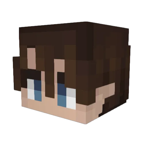 Slimmbarian Minecraft avatar head, 3D render