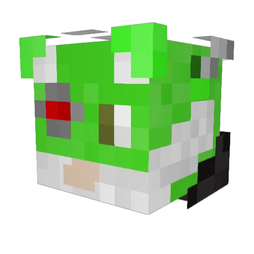 Slimooshroom Minecraft avatar head, 3D render