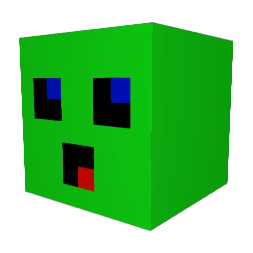 Slimy2 Minecraft avatar head, 3D render