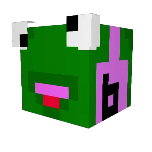 SlimyPlays Minecraft avatar head, 3D render