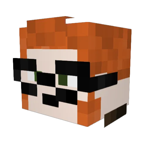 SlimyWarlock Minecraft avatar head, 3D render