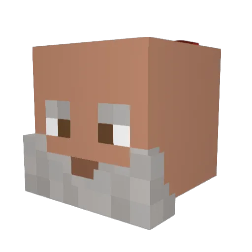SlinB Minecraft avatar head, 3D render