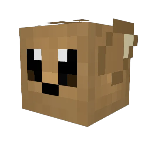 SlingshotFox Minecraft avatar head, 3D render
