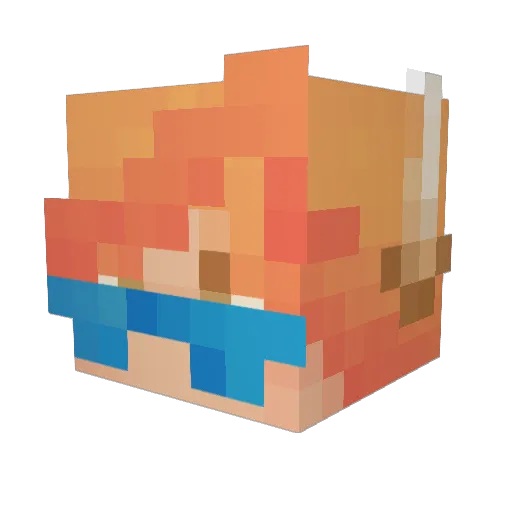 Slinken Minecraft avatar head, 3D render