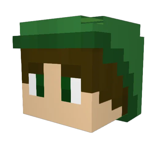 SlipTheSlime Minecraft avatar head, 3D render