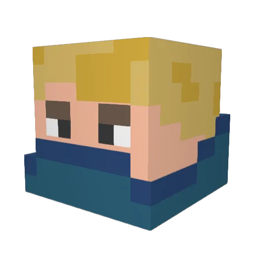Slippers_Mc Minecraft avatar head, 3D render