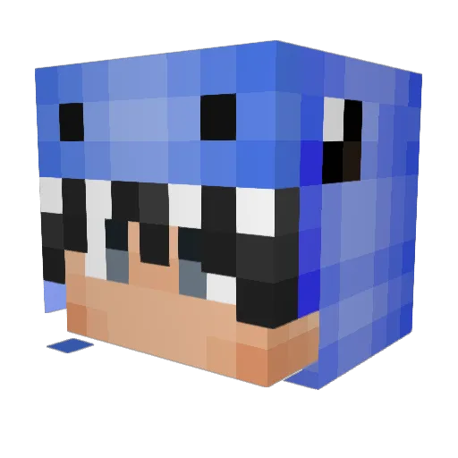 Slips Minecraft avatar head, 3D render