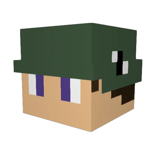 Slipshot_ Minecraft avatar head, 3D render