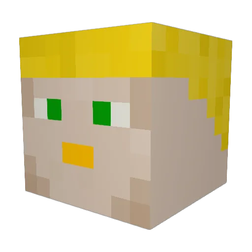 Slisperts Minecraft avatar head, 3D render