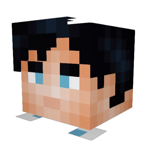 Slivrer Minecraft avatar head, 3D render