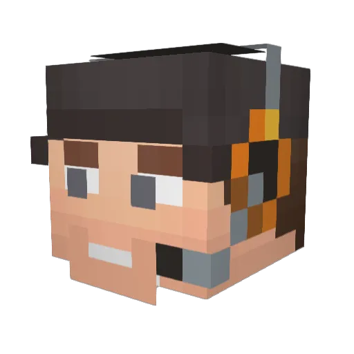 Sllushyy Minecraft avatar head, 3D render