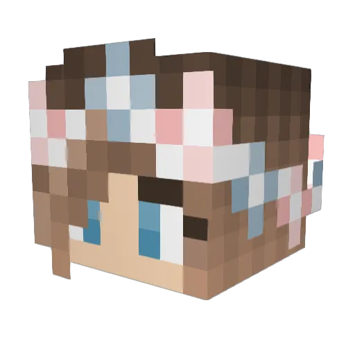 SloQueen Minecraft avatar head, 3D render