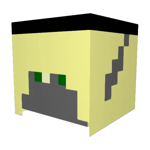 Slogans Minecraft avatar head, 3D render