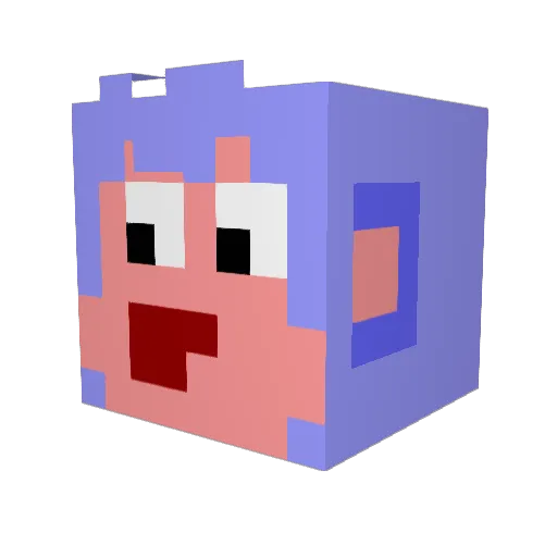 SlooWaay Minecraft avatar head, 3D render