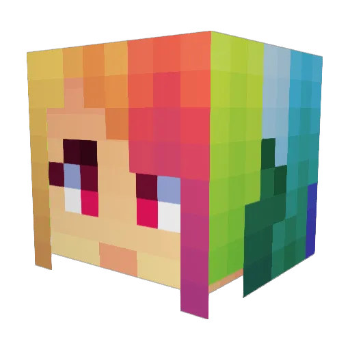 Slothette Minecraft avatar head, 3D render