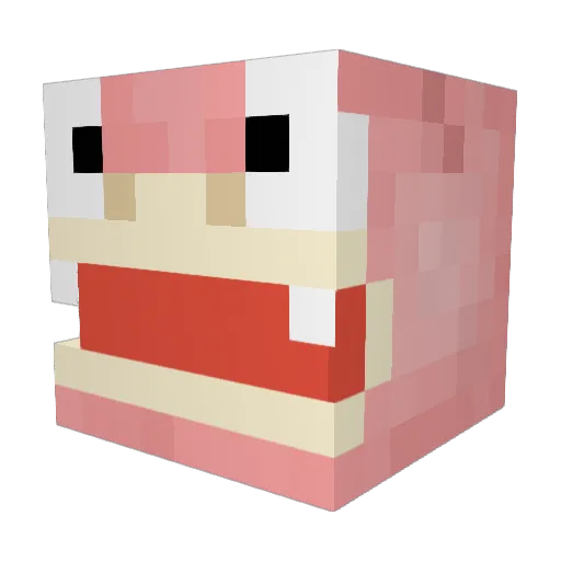 SlowpokeReggae Minecraft avatar head, 3D render