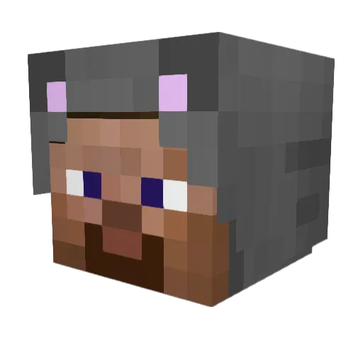 Slpper Minecraft avatar head, 3D render