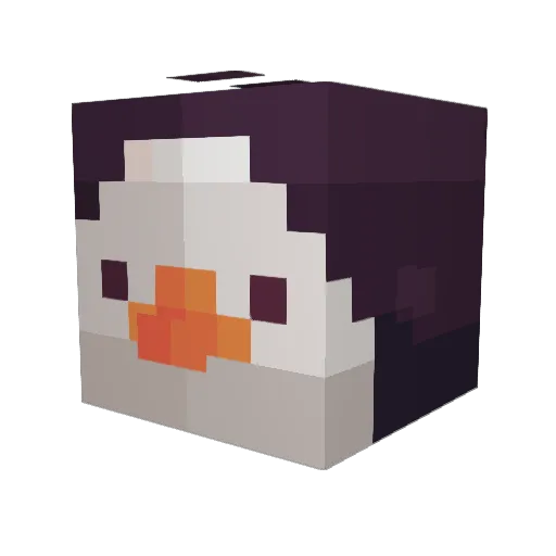 Slubu Minecraft avatar head, 3D render
