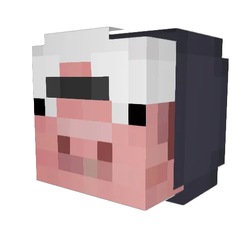 Slucku Minecraft avatar head, 3D render