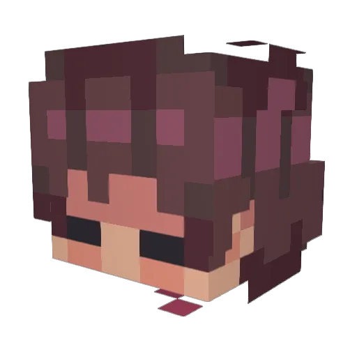 Slugcatsu Minecraft avatar head, 3D render
