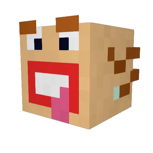 Slugnugster Minecraft avatar head, 3D render