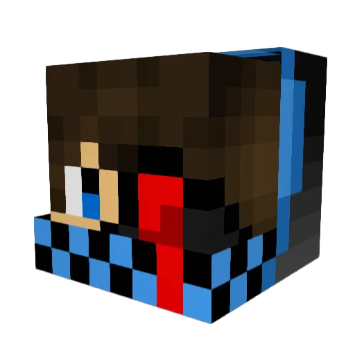 Sluisje Minecraft avatar head, 3D render